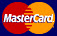 MasterCard logo featuring red and yellow overlapping circles on blue background.